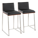 Mason Mara - Contemporary Fixed Height Counter Stool (Set of 2) by HouseOfZazla