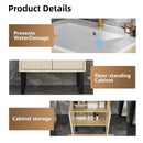 Bathroom Vanity With Ceramic Sink, Floor-Standing Design, Soft-Closing Drawers by HouseOfZazla