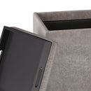 Rockwood - Upholstered Cube Storage Ottoman With Tray by Unique Piece Furniture