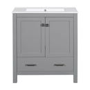 Bathroom Vanity With Single Sink, Combo Cabinet Undermount Sink, Bathroom Storage Cabinet With Two Doors And A Drawer, Soft Closing, Multifunctional Storage, Solid Wood Frame by HouseOfZazla