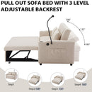 Convertible Sofa Bed Loveseat Sofa With Three USB Ports, Two Side Pockets, Two Cup Holders And 360° swivel Phone Holder For Living Room by Unique Piece Furniture