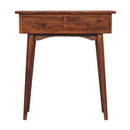 Solid Mango Wood Mini Chestnut Hallway Console with 2 Drawers
