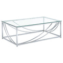 Lille 3-piece Glass Top Coffee And End Table Set Chrome