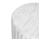 Outdoor Cicci Carved Side Table, White
