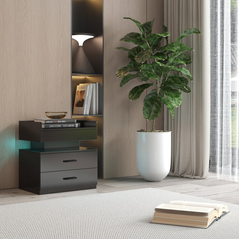 1 Set Nightstand with Adjustable LED Strip Light, photo 3 of 10