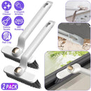 2 Pack Multi-Function Rotating Crevice Cleaning Brush Stiff Bristle Brush Gap Cleaner with 2-In-1 Clip and Spade for Tight Spaces Bathroom Kitchen