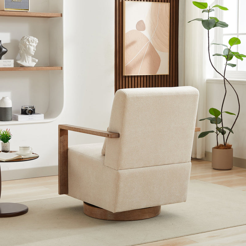 Walker Edison | Linen Swivel Modern Accent Chair