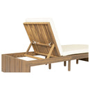 Adjustable Outdoor Chaise Lounge Patio Recliner - Beige / Light Teak by HouseOfZazla