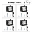 4 PCS 4Ó 18W Dual Row LED Waterproof Spot Light Pod Cube Light