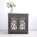 Elegant Sideboard With 2 Acrylic Mirrored Doors, Adjustable Shelf Storage by HouseOfZazla