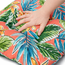 Outdoor Chair Cushions Set of 2, 19 x 19 x 4 Inch Tufted Seat Cushions with Ties