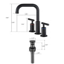 Widespread Bathroom Sink Faucet With Pop Up Drain And Brass Construction - Matte Black by HouseOfZazla
