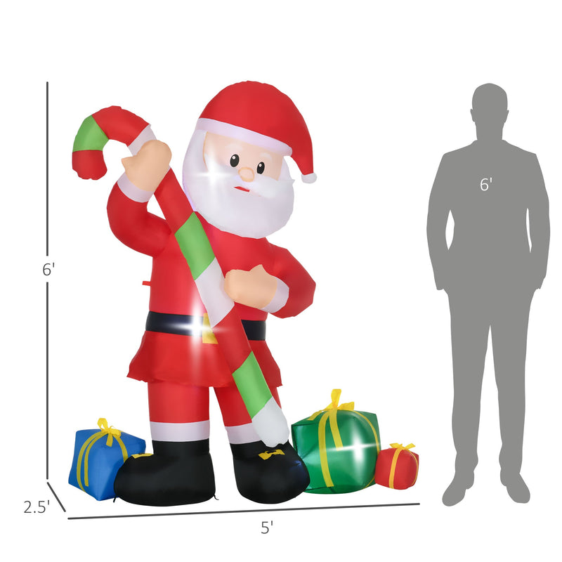 HOMCOM 6ft Christmas Inflatables Outdoor Decorations, photo 5 of 8