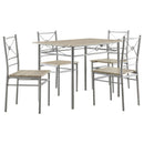 5 Piece Rectangle Dining Set With Tubing Base by HouseOfZazla