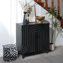 Modern Black Wood Storage Cabinet with Decorative Door by HouseOfZazla