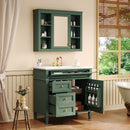Bathroom Vanity With Mirror Cabinet, Single Sink With 2 Soft Closing Doors And 4 Drawers by HouseOfZazla