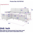85.8" Pull Out Sleeper Sofa L-Shaped Couch Convertible Sofa Bed with Storage Chaise And Storage Racks,With USB Port And T-pyce Port