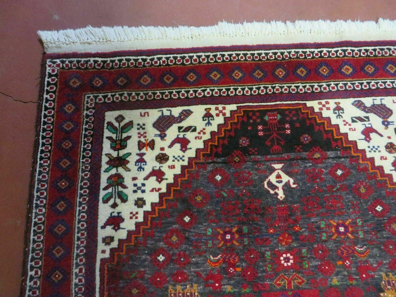 4' X 7' Vintage Handmade Indian Jaipur Rug Bird Carpet