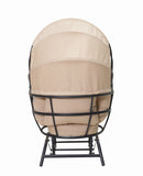 Sunnydaze Modern Luxury Egg Chair with Retractable Canopy - Taupe by HouseOfZazla