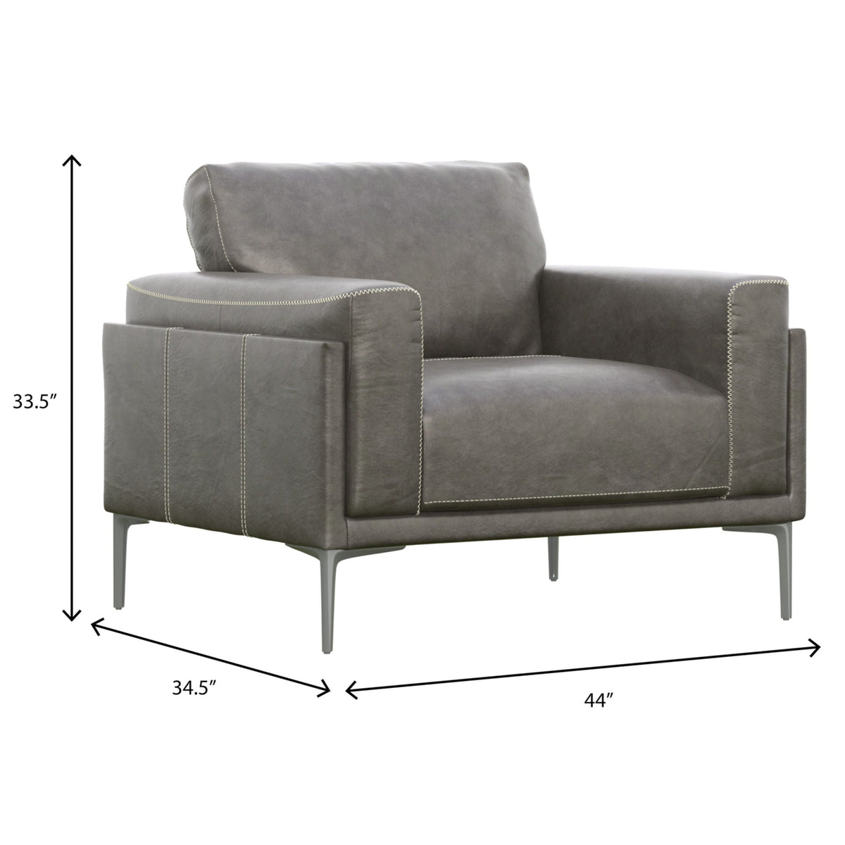 Transitional Fabric Chair - Dark Gray, photo 5 of 6