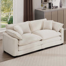 Modern 2 Seater With 4 Pillows, Upholstered Deep Seating Loveseat by HouseOfZazla