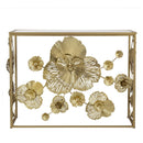 Console Table With Mirrored Glass Top, Modern Entryway Table For Living Room Foyer Entryway - Gold by Unique Piece Furniture