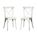 2-Pack Resin X-Back Chair, Dining Chair Furniture 2-Pack, Modern Farmhouse Cross Back Chair for Kitchen,Lime Wash
