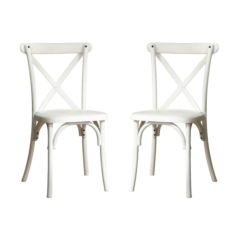 2-Pack Resin X-Back Chair, Dining Chair Furniture 2-Pack, Modern Farmhouse Cross Back Chair for Kitchen,Lime Wash