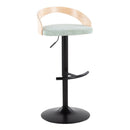 Grotto - Contemporary Adjustable Barstool With Swivel & Rounded T Footrest (Set of 2) by HouseOfZazla