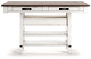 Valebeck - 5 Pc. - Counter Table With Wine Rack, 4 Swivel Stools - White / Brown