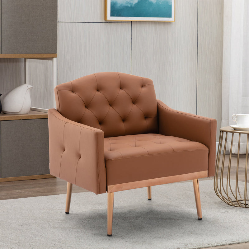 Accent Chair, leisure single sofa with Rose Golden feet