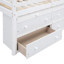 Loft Bed With Retractable Writing Desk And 4 Drawers, With Lateral Portable Desk And Shelves by HouseOfZazla