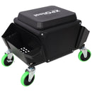 Heavy Duty Mechanic Stool With Wheels And Soft Rubber Cushion And 330Lbs Capacity - Green by HouseOfZazla