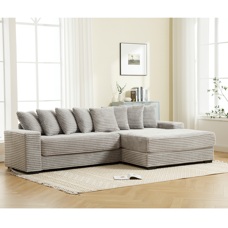 Walker Edison | Corduroy Right L-Shaped Sectional Cloud Couch