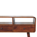 Solid Wood Triple Curved Chestnut Console Table
