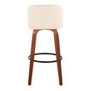 Toriano - Mid Century Modern Fixed Height Barstool Swivel And Round Footrest (Set of 2) by HouseOfZazla