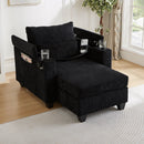 Convertible Chaise Lounge Sofa Chair With USB Ports, Cup Holders, Phone Holder And Storage by Unique Piece Furniture