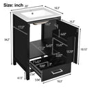 Bathroom Vanity With Ceramic Sink, Soft Close Drawers, Door Organizer, Divider Drawer, Adjustable Foot Pads by Unique Piece Furniture