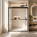 Tempered Glass Aluminum Frame Double Sliding Shower Door