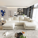 Deep Seat Convertible Sofa With Soft Pillows And Ottomans by HouseOfZazla
