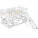 Low Bunk Bed With Slide, Fence And Ladder by HouseOfZazla