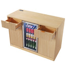 K&K 59" Coffee Bar Cabinet with Fridge Space