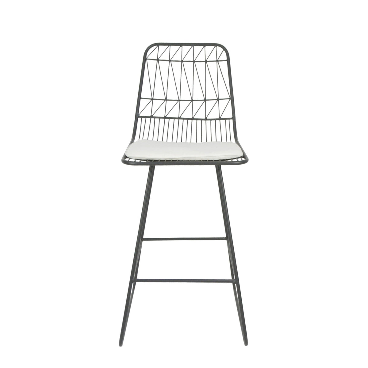 Iron Counter Stool with Water Resistant Cushion - Dark Gray or Black, photo 7 of 9