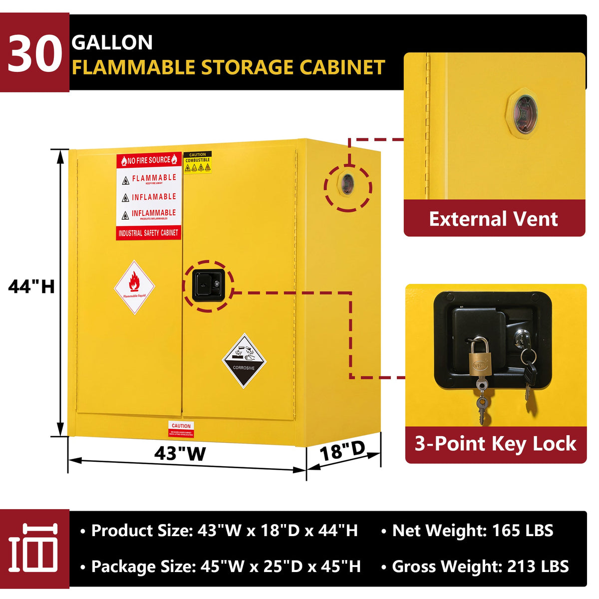30 Gallon Flammable Safety Cabinet, photo 2 of 10
