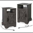 Farmhouse Nightstand, Charging Station & Storage by HouseOfZazla