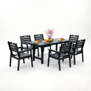 HDPE Outdoor Patio Dining Set with 6 Chairs by HouseOfZazla