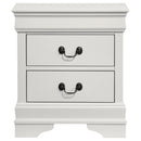 Louis Philippe 2-drawer Nightstand Bedside Table White