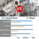 70.87" Modern Artificial Stone Pandora White Curved Black Metal Leg Dining Table - Antique White by HouseOfZazla