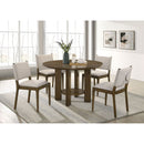 Crispin - Round Dining Table With Shelf - Brown