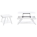 Briana - 2 Piece Coffee And End Table Set With Lift Top Legs - Gloss White by HouseOfZazla